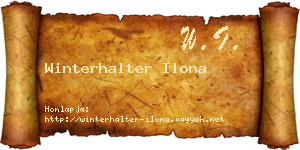 Winterhalter Ilona névjegykártya